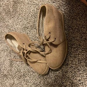 ALDO brown canvas wedge sneaker